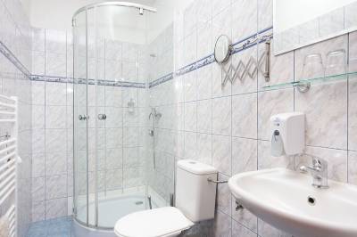 Trojlôžková izba - kúpeľňa so sprchovacím kútom a toaletou, Penzión Larion, Kráľova Lehota