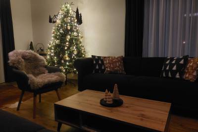 Obývačka s pohovkou, Chalet Prestige, Valča