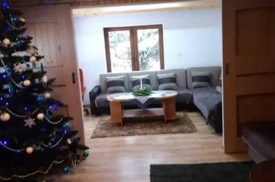 Obývačka s rozkladacím gaučom, Chata Ľuboš, Námestovo
