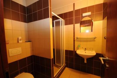 Kúpeľňa so sprchovacím kútom a toaletou, Penzión Zivka, Závažná Poruba