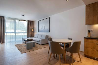Obývacia izba s pohovkou a jedálenským sedením, Talberg Sk | Brand New | Garage Parking | Terrace C4, TALBERG - Apartmány Tále, Bystrá