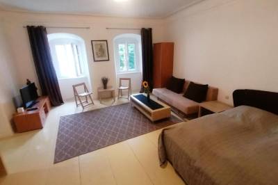 Apartmán 1 so spálňou s manželskou posteľou, rozkladacím gaučom a LCD TV, Križkov dom, Kremnica