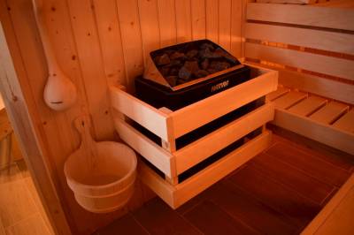 Sauna v ubytovaní v obci Králiky, Chata Veterník, Králiky