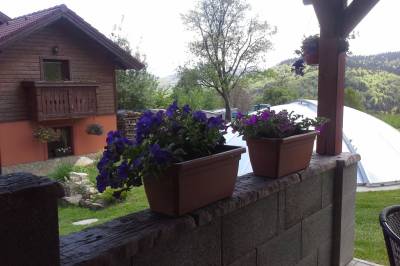 Exteriér ubytovania s bazénom a saunou v obci Králiky, Chata Veterník, Králiky