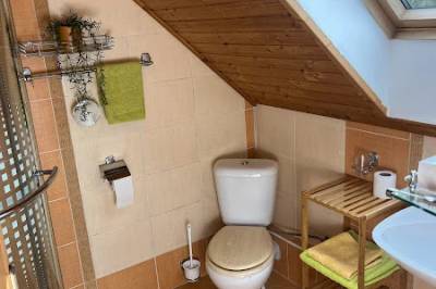 Dovolenkový dom - kúpeľňa so sprchovacím kútom a toaletou, Vidiecky dom AlexSandra, Liptovský Mikuláš