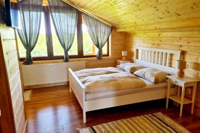 Spálňa s manželskou posteľou, Panorama Tatry Chalets, Veľká Lomnica