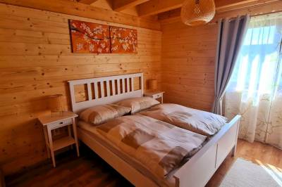 Spálňa s manželskou posteľou, Panorama Tatry Chalets, Veľká Lomnica