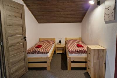 Spálňa s dvomi 1-lôžkovými posteľami, Chata Viktória, Demänovská Dolina