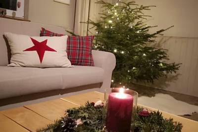 Apartmán na prízemí – vianočná atmosféra v ubytovaní, Ubytovanie pod Homôlkou, Jamník
