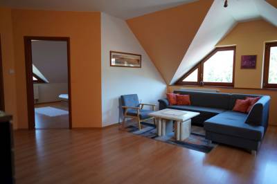 Oranžový apartmán - obývačka s gaučom, Apartmány u Denyho, Zuberec