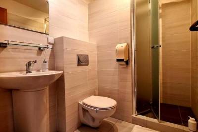 Kúpeľňa so sprchovacím kútom a toaletou, Vila Fénix, Ludrová