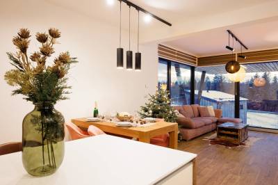 Apartmán 4+ premium - obývačka s gaučom, Tri vody Apartments, Liptovský Mikuláš