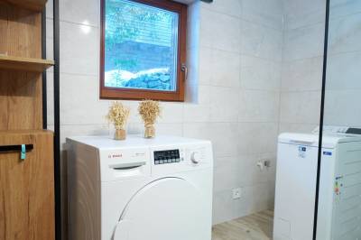 Kúpeľňa a vybavenie sušička, pračka, Jariabka Chalet Zrub Nízke Tatry, Jarabá