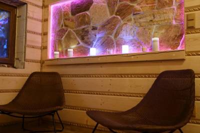 Oddychová zóna pri saune v ubytovaní, Chata Balko, Vitanová