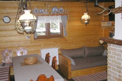 Obývačka s pohovkou a jedálenským sedením, Drevenica Zuberec, Zuberec