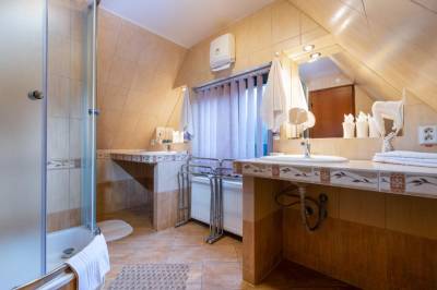 Kúpeľňa so sprchovacím kútom, Chata pri potoku, Stará Lesná