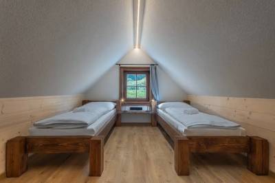 Chata u Sestry - spálňa s 1-lôžkovými posteľami, Chaty u Brata a Sestry, Demänovská Dolina