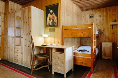 Veľká chata - spálňa s poschodovou posteľou, Chaty Katka, Oravský Biely Potok
