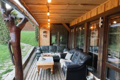 Chata Oregon - terasa so sedením, MONTANA RESIDENCE - Zrub Montana a Chata Oregon, Bystrička