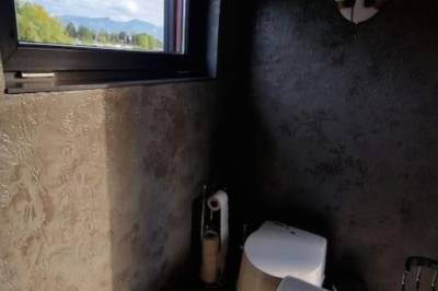 Kúpeľňa s toaletou, AquaChill Wellness Houseboat &amp; Sauna, Liptovský Trnovec