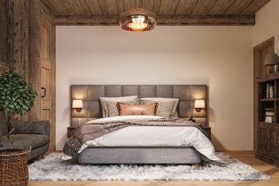 Chalet Mountain Rock (Chata) - spálňa s manželskou posteľou, Chalets Kvačianska dolina, Huty