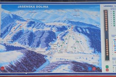 Mapa, Jasenská dolina, Frenkova chata Jasenská dolina, Turčianske Jaseno