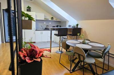 Apartmán s 2 spálňami - kuchyňa s jedálenským sedením, Urban bloom apartments, Liptovský Mikuláš