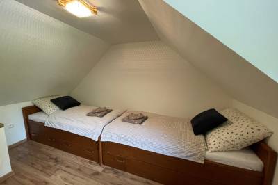 Spálňa s 1-lôžkovými posteľami, Chata v Malej Fatre, Krasňany