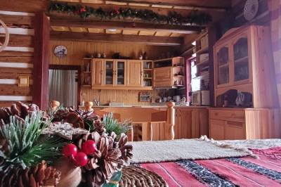 Kuchyňa s vianočnou výzdobou, Chalupa Alžbetka, Važec