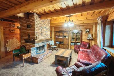 Spoločenská miestnosť s krbom, MONTANA RESIDENCE - Chata Panoráma, Belá - Dulice