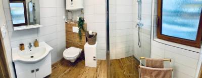 Kúpelňa s toaletou, Romantické chalúpky Raj - Borievka a Čučoriedka, Hrabušice