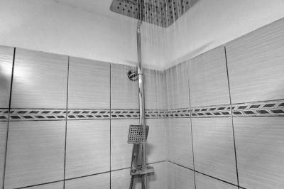 Kúpeľňa so sprchovacím kútom, Panoramatický apartmán Tatry, Nová Lesná