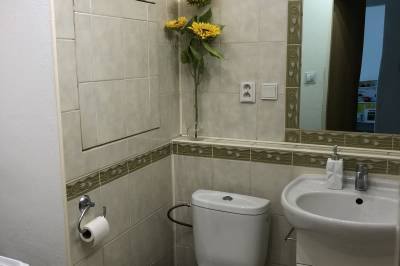 Kúpeľňa s vaňou a toaletou, Apartmán Schemnitz, Banská Štiavnica