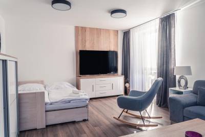 Obývačka s rozkladacím gaučom, AC Tatrahouse Luxury Apartment, Stará Lesná