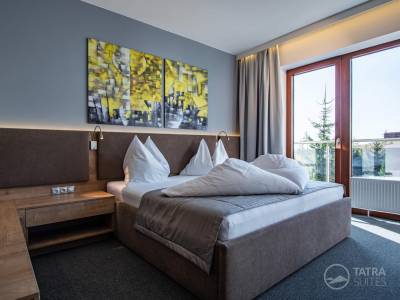 Spálňová časť s manželskou posteľou, TATRA SUITES - Luxury Studio A303, Vysoké Tatry