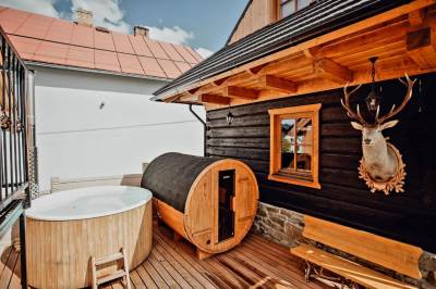 Fínska sauna a kúpacia kaďa, Chalupa u Matušáka, Oravské Veselé