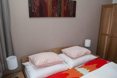 Spálňa s manželskou posteľou, AC Apartmán Lomnica 3, Vysoké Tatry