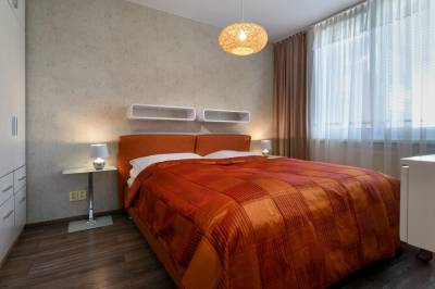 Spálňa s manželskou posteľou, AC Apartmán Smrek 47, Vysoké Tatry