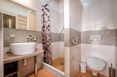 Rodinný apartmán s 2 spálňami  - kúpeľňa so sprchovým kútom, Rezort Čerešnový Sad &amp; Wellness, Mengusovce