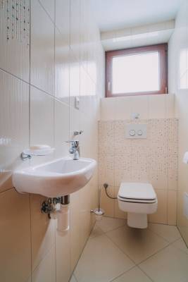 Samostatná toaleta s umývadlom, Chalupa a Drevenica Šaling, Čierny Balog