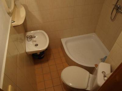 Kúpeľňa so sprchovým kútom a toaletou, Apartmány Centrum, Pavčina Lehota