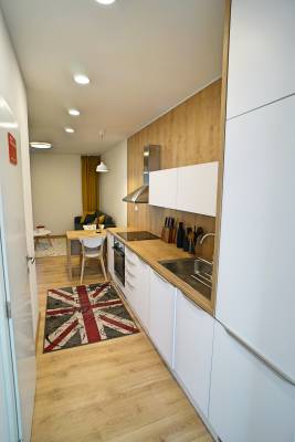 Plne vybavená kuchyňa s jedálenským sedením, Apartmán Abbey Road, Liptovský Mikuláš