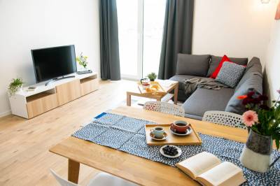 Apartmán Comfort - obývačka s LCD TV a jedálenským sedením, Apartmány - Vila Zuberec, Zuberec