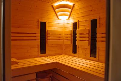 Wellness zóna so saunou, Chalety Bučina, Oravská Lesná