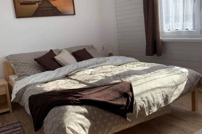 Spálňa s manželskou posteľou, Chata Daniela, Liptovská Osada