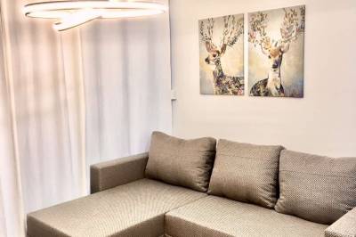 Obývačka so sedacou súpravou, Apartmán Wawa, Vysoké Tatry
