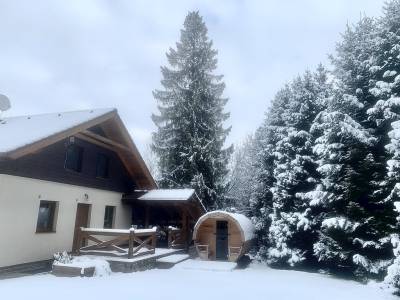 Exteriér ubytovania so saunou v obci Smižany, Stag house – Jelení dom, Smižany
