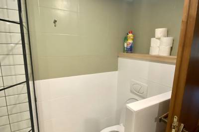 Kúpeľňa so sprchovacím kútom a toaletou, Stag house – Jelení dom, Smižany