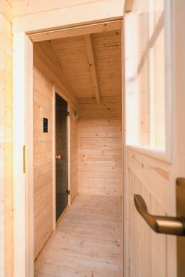 Vstup do fínskej sauny, Chalet Bella, Pribylina