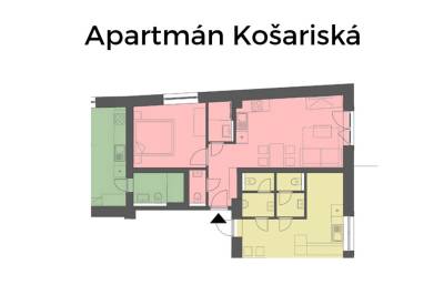 Apartmán Košariská - pôdorys, Chata Horehronský dvor, Závadka nad Hronom